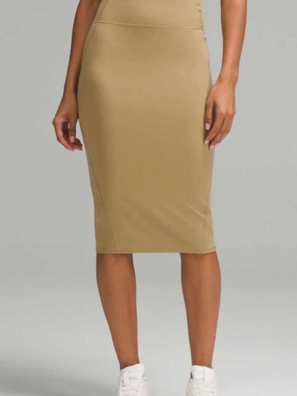 Lululemon Nulu‎ Slim-Fit High-Rise Midi Skirt Size 2 Tan NWT